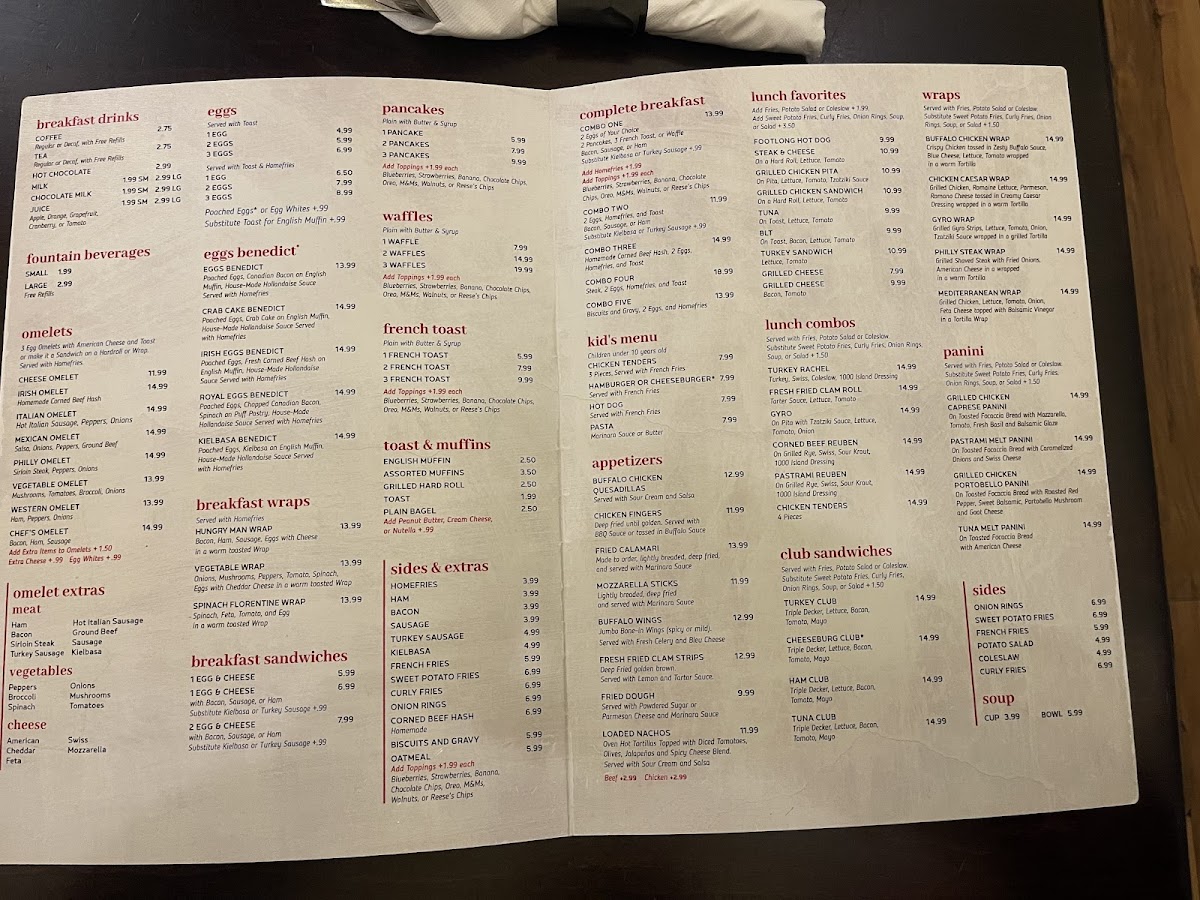 Bell City Diner Menu - Image 1